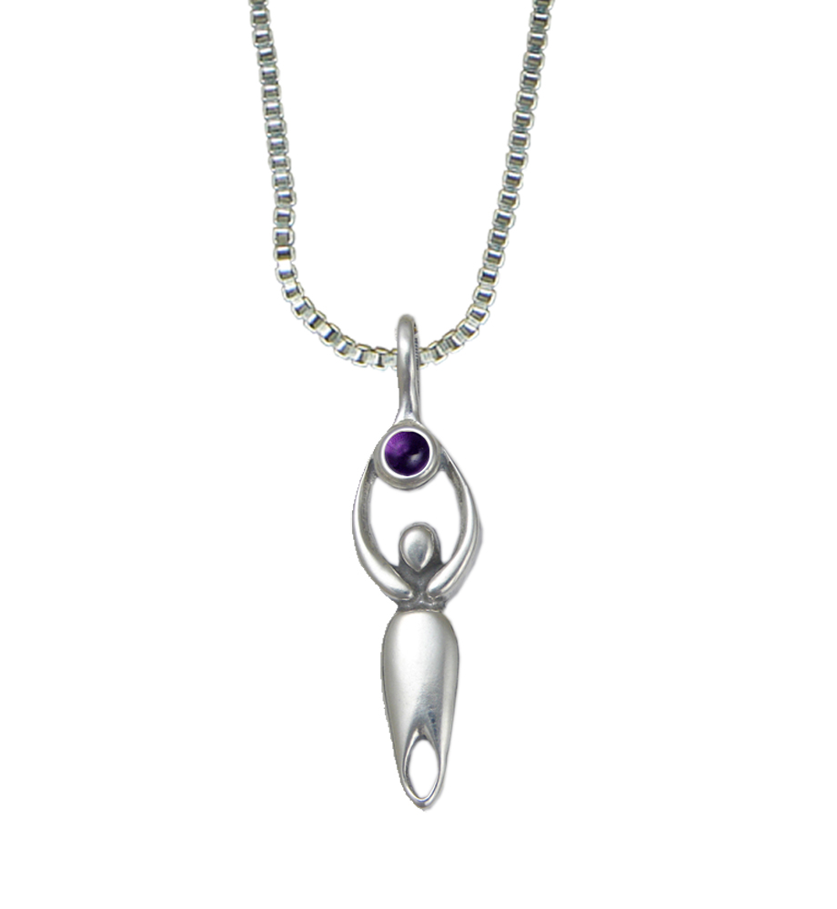 Sterling Silver Essential Goddess Pendant With Amethyst